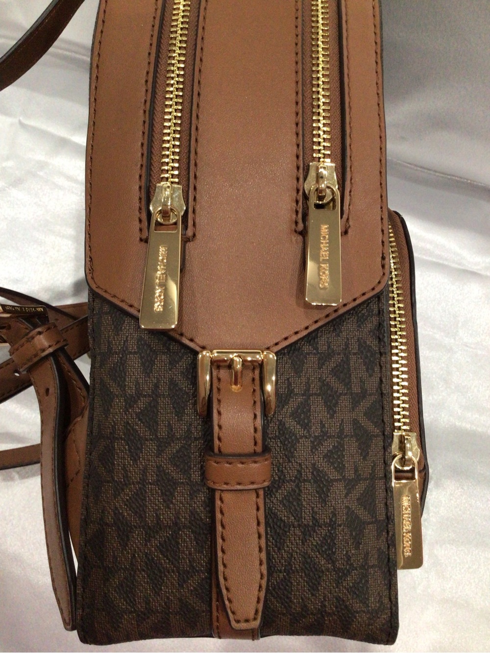 Michael Kors Brown MK Signature Small Backpack - Picture 14 of 15
